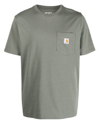 olivgrünes T-Shirt mit einem Rundhalsausschnitt von Carhartt WIP