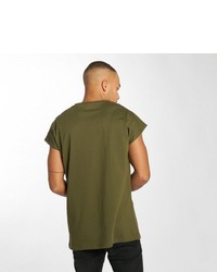 olivgrünes T-Shirt mit einem Rundhalsausschnitt von Cavallo de ferro