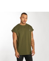 olivgrünes T-Shirt mit einem Rundhalsausschnitt von Cavallo de ferro