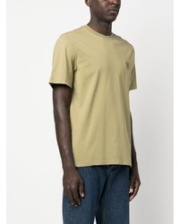 olivgrünes T-Shirt mit einem Rundhalsausschnitt von MSGM