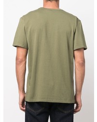 olivgrünes T-Shirt mit einem Rundhalsausschnitt von MAISON KITSUNÉ