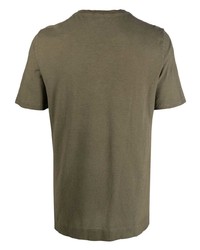 olivgrünes T-Shirt mit einem Rundhalsausschnitt von Massimo Alba