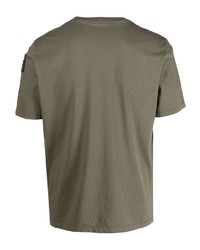 olivgrünes T-Shirt mit einem Rundhalsausschnitt von Parajumpers