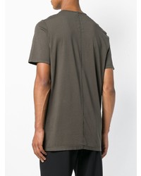 olivgrünes T-Shirt mit einem Rundhalsausschnitt von Rick Owens DRKSHDW