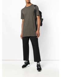 olivgrünes T-Shirt mit einem Rundhalsausschnitt von Rick Owens DRKSHDW