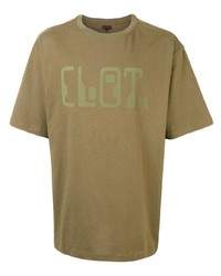 olivgrünes T-Shirt mit einem Rundhalsausschnitt von Clot