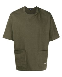 olivgrünes T-Shirt mit einem Rundhalsausschnitt von Comme des Garcons Homme