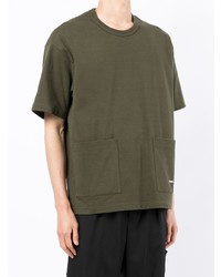 olivgrünes T-Shirt mit einem Rundhalsausschnitt von Comme des Garcons Homme