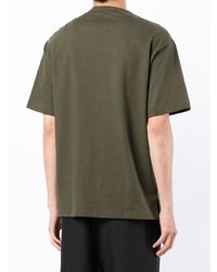 olivgrünes T-Shirt mit einem Rundhalsausschnitt von Comme des Garcons Homme