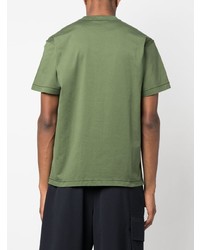 olivgrünes T-Shirt mit einem Rundhalsausschnitt von Stone Island