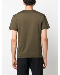 olivgrünes T-Shirt mit einem Rundhalsausschnitt von Stone Island