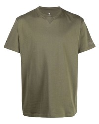 olivgrünes T-Shirt mit einem Rundhalsausschnitt von Converse