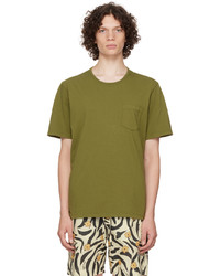 olivgrünes T-Shirt mit einem Rundhalsausschnitt von Corridor