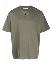 olivgrünes T-Shirt mit einem Rundhalsausschnitt von Craig Green