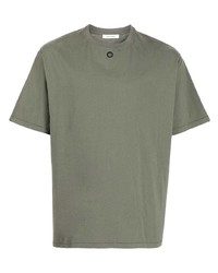 olivgrünes T-Shirt mit einem Rundhalsausschnitt von Craig Green