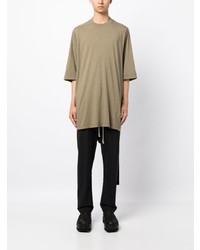 olivgrünes T-Shirt mit einem Rundhalsausschnitt von Rick Owens DRKSHDW