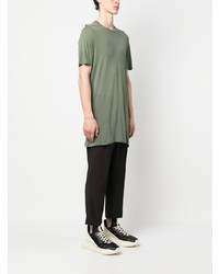 olivgrünes T-Shirt mit einem Rundhalsausschnitt von Rick Owens