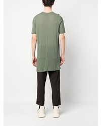 olivgrünes T-Shirt mit einem Rundhalsausschnitt von Rick Owens