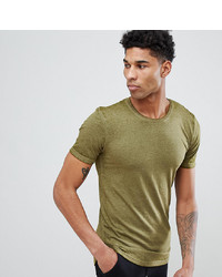 olivgrünes T-Shirt mit einem Rundhalsausschnitt von D-struct