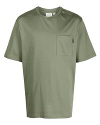 olivgrünes T-Shirt mit einem Rundhalsausschnitt von Daily Paper