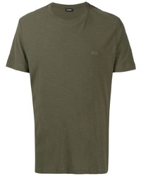 olivgrünes T-Shirt mit einem Rundhalsausschnitt von Diesel