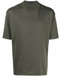 olivgrünes T-Shirt mit einem Rundhalsausschnitt von Drumohr