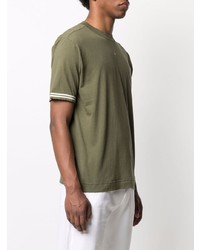 olivgrünes T-Shirt mit einem Rundhalsausschnitt von Stone Island