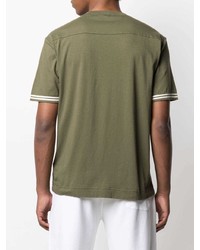 olivgrünes T-Shirt mit einem Rundhalsausschnitt von Stone Island