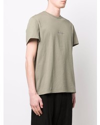 olivgrünes T-Shirt mit einem Rundhalsausschnitt von Maison Margiela