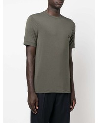 olivgrünes T-Shirt mit einem Rundhalsausschnitt von Giorgio Armani