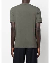 olivgrünes T-Shirt mit einem Rundhalsausschnitt von Giorgio Armani
