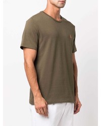 olivgrünes T-Shirt mit einem Rundhalsausschnitt von Polo Ralph Lauren