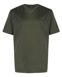 olivgrünes T-Shirt mit einem Rundhalsausschnitt von Ermenegildo Zegna
