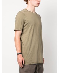 olivgrünes T-Shirt mit einem Rundhalsausschnitt von Rick Owens DRKSHDW