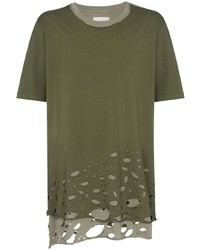 olivgrünes T-Shirt mit einem Rundhalsausschnitt von Faith Connexion
