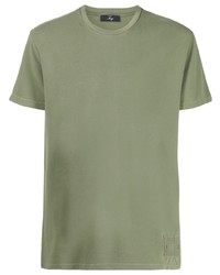 olivgrünes T-Shirt mit einem Rundhalsausschnitt von Fay