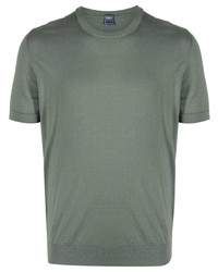 olivgrünes T-Shirt mit einem Rundhalsausschnitt von Fedeli