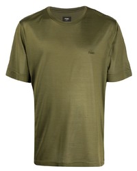 olivgrünes T-Shirt mit einem Rundhalsausschnitt von Fendi