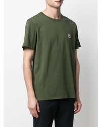 olivgrünes T-Shirt mit einem Rundhalsausschnitt von MAISON KITSUNÉ