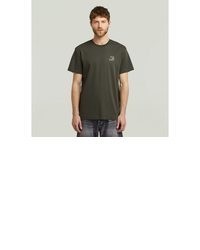 olivgrünes T-Shirt mit einem Rundhalsausschnitt von G Star