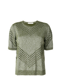 olivgrünes T-Shirt mit einem Rundhalsausschnitt von Golden Goose Deluxe Brand