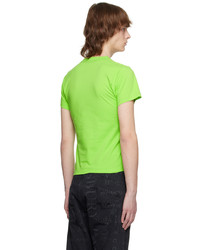 olivgrünes T-Shirt mit einem Rundhalsausschnitt von Martine Rose