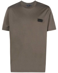 olivgrünes T-Shirt mit einem Rundhalsausschnitt von Herno