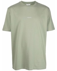 olivgrünes T-Shirt mit einem Rundhalsausschnitt von Holzweiler