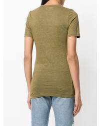 olivgrünes T-Shirt mit einem Rundhalsausschnitt von Isabel Marant Etoile