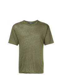 olivgrünes T-Shirt mit einem Rundhalsausschnitt von Jac+ Jack