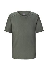 olivgrünes T-Shirt mit einem Rundhalsausschnitt von Jan Vanderstorm
