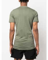 olivgrünes T-Shirt mit einem Rundhalsausschnitt von Rick Owens