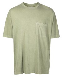 olivgrünes T-Shirt mit einem Rundhalsausschnitt von John Elliott