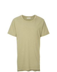 olivgrünes T-Shirt mit einem Rundhalsausschnitt von John Elliott